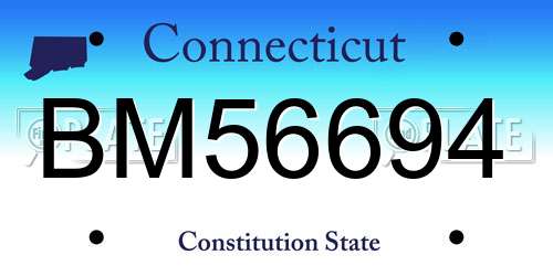 BM56694 Connecticut License Plate