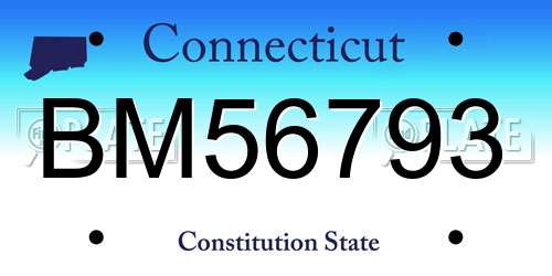 BM56793 Connecticut License Plate