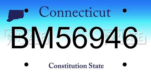 BM56946 Connecticut License Plate