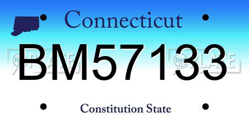 BM57133 Connecticut License Plate