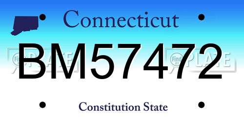 BM57472 Connecticut License Plate