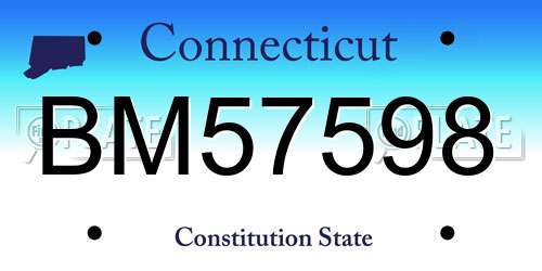 BM57598 Connecticut License Plate