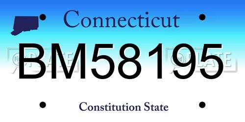 BM58195 Connecticut License Plate