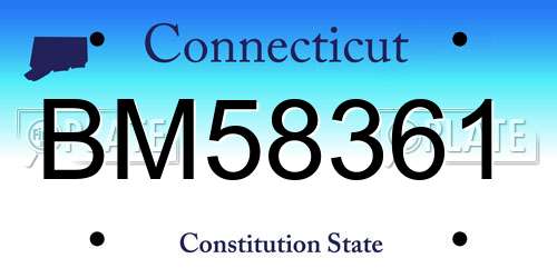 BM58361 Connecticut License Plate