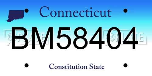 BM58404 Connecticut License Plate