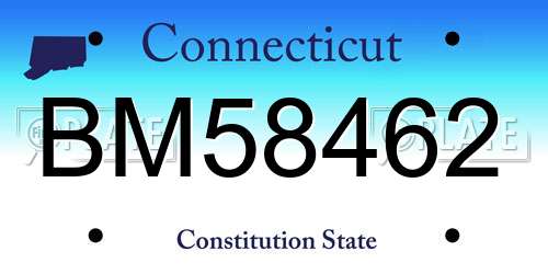 BM58462 Connecticut License Plate