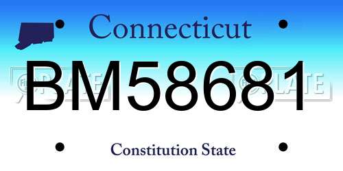 BM58681 Connecticut License Plate