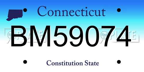 BM59074 Connecticut License Plate