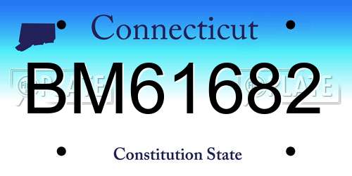 BM61682 Connecticut License Plate