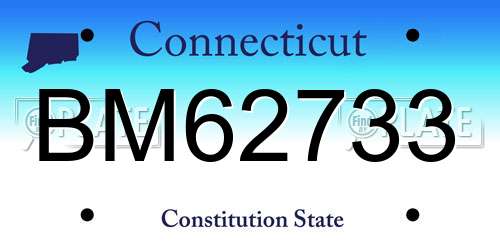 BM62733 Connecticut License Plate