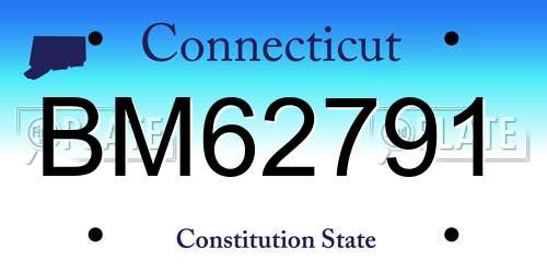 BM62791 Connecticut License Plate