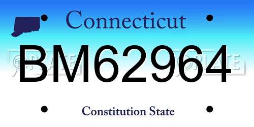 BM62964 Connecticut License Plate