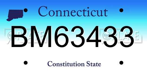 BM63433 Connecticut License Plate