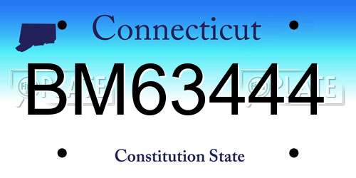 BM63444 Connecticut License Plate