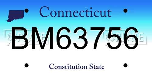 BM63756 Connecticut License Plate