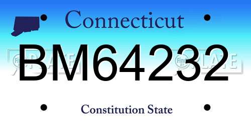BM64232 Connecticut License Plate