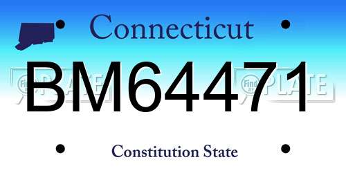 BM64471 Connecticut License Plate