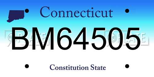 BM64505 Connecticut License Plate