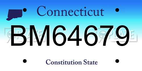 BM64679 Connecticut License Plate