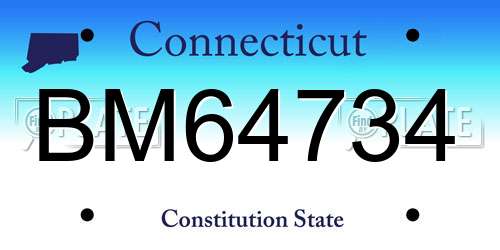BM64734 Connecticut License Plate