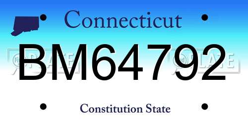 BM64792 Connecticut License Plate