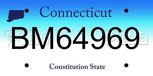 BM64969 Connecticut License Plate