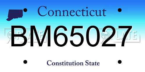 BM65027 Connecticut License Plate