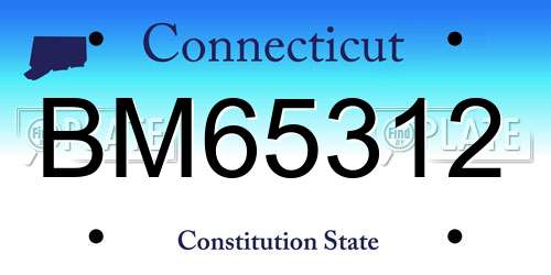 BM65312 Connecticut License Plate