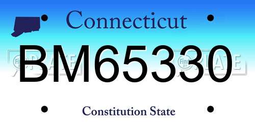 BM65330 Connecticut License Plate