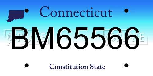 BM65566 Connecticut License Plate
