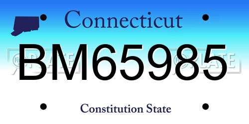 BM65985 Connecticut License Plate