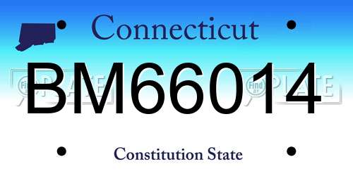 BM66014 Connecticut License Plate