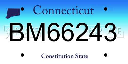 BM66243 Connecticut License Plate