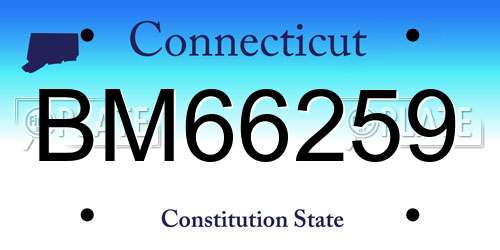 BM66259 Connecticut License Plate