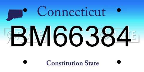 BM66384 Connecticut License Plate