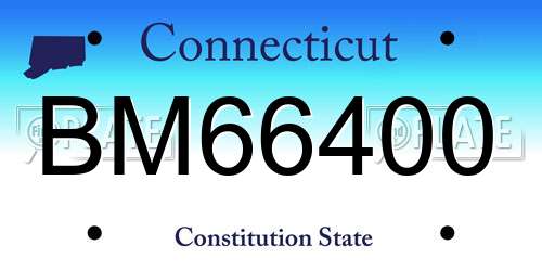 BM66400 Connecticut License Plate