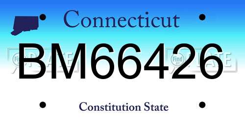 BM66426 Connecticut License Plate