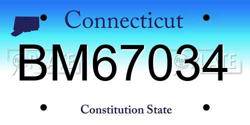 BM67034 Connecticut License Plate