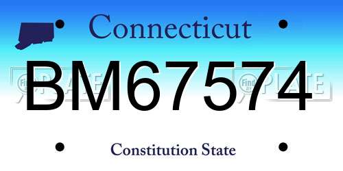 BM67574 Connecticut License Plate