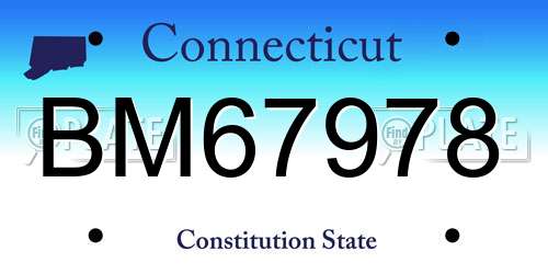 BM67978 Connecticut License Plate