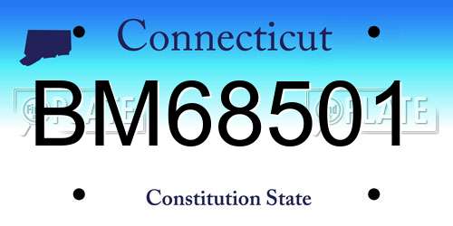 BM68501 Connecticut License Plate