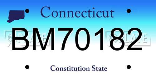 BM70182 Connecticut License Plate
