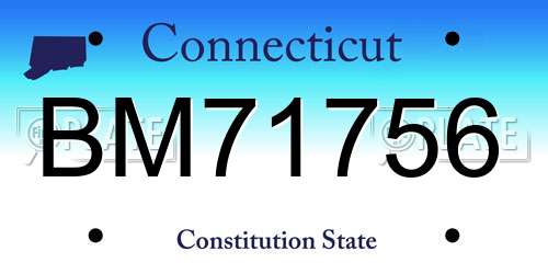 BM71756 Connecticut License Plate