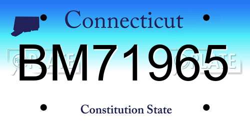 BM71965 Connecticut License Plate