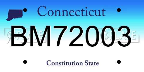 BM72003 Connecticut License Plate