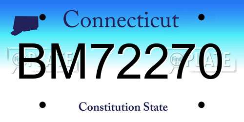 BM72270 Connecticut License Plate