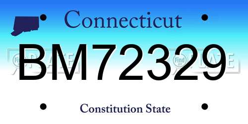 BM72329 Connecticut License Plate