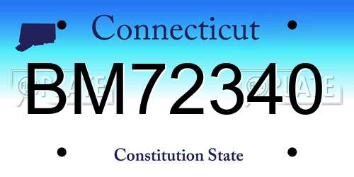 BM72340 Connecticut License Plate