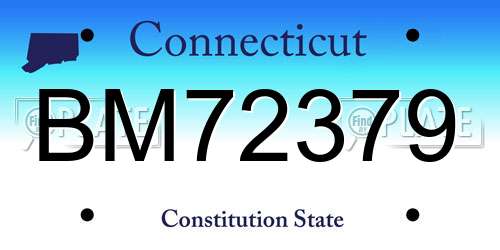 BM72379 Connecticut License Plate