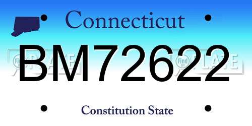BM72622 Connecticut License Plate